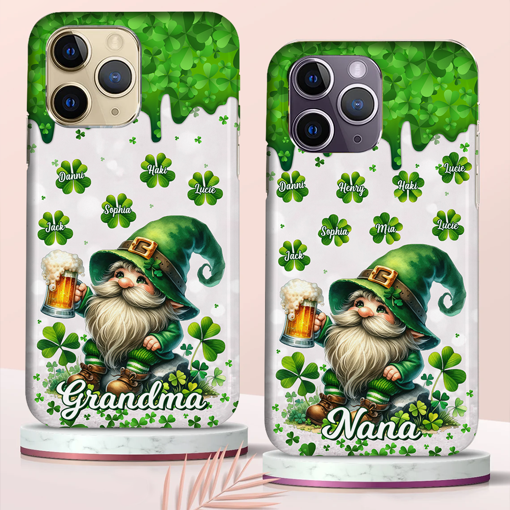 St Patricks Day Gnomes Grandma - Personalized Silicon Phone Case