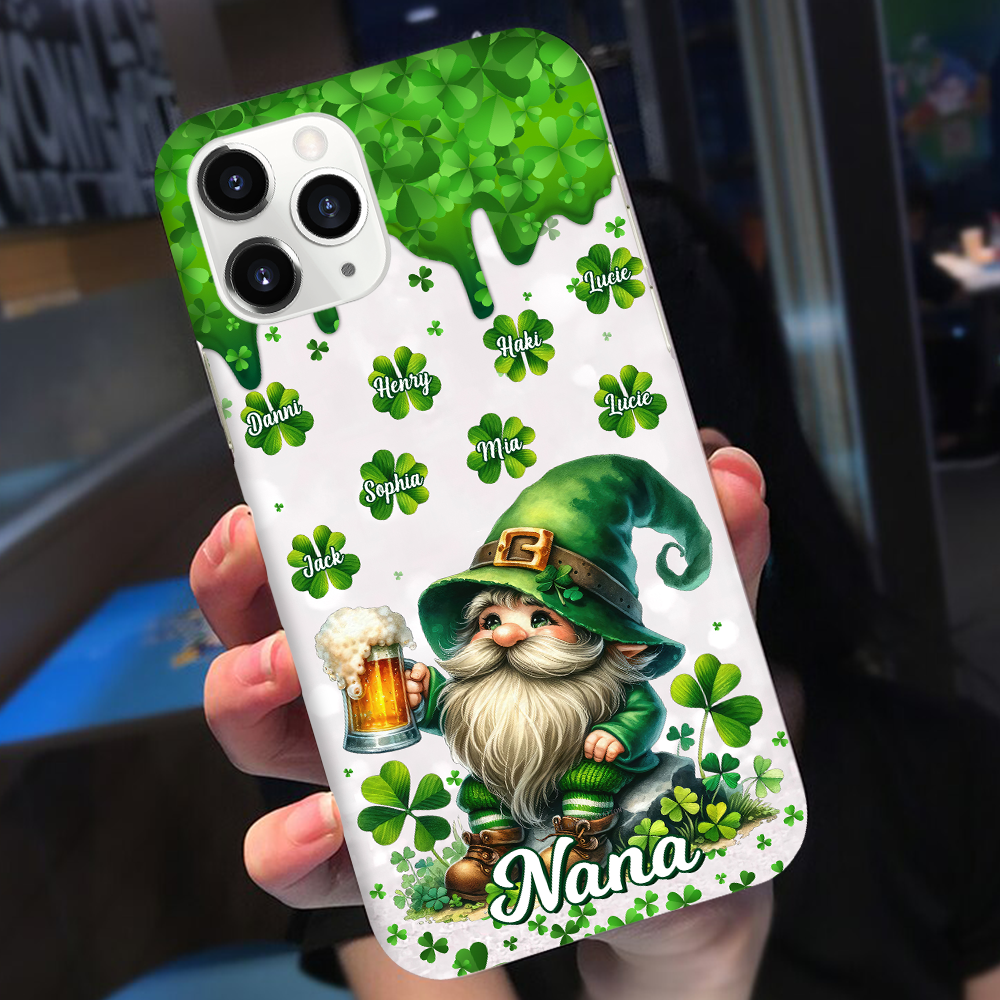 St Patricks Day Gnomes Grandma - Personalized Silicon Phone Case