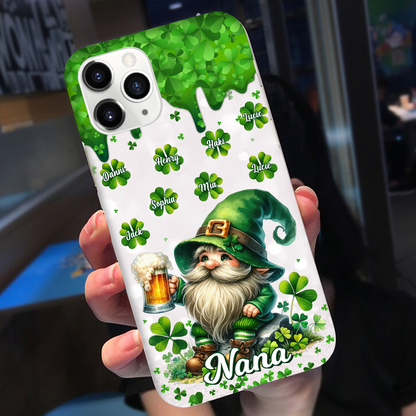 St Patricks Day Gnomes Grandma - Personalized Silicon Phone Case