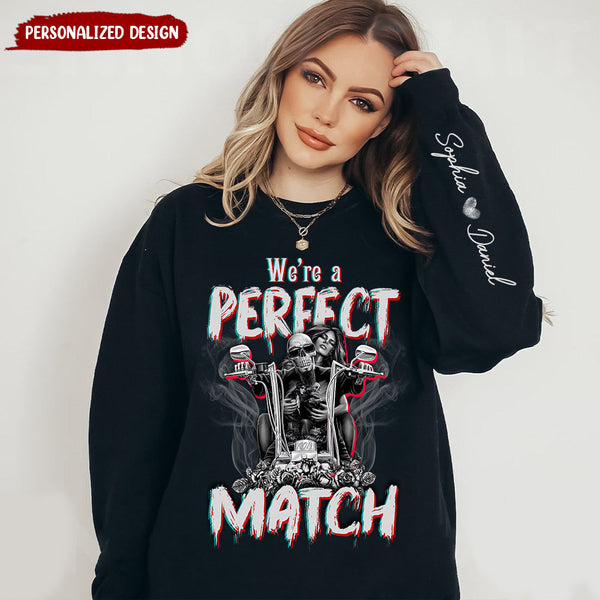 Personalized Skeleton Couple We're A Perfect Match Sweatshirt
